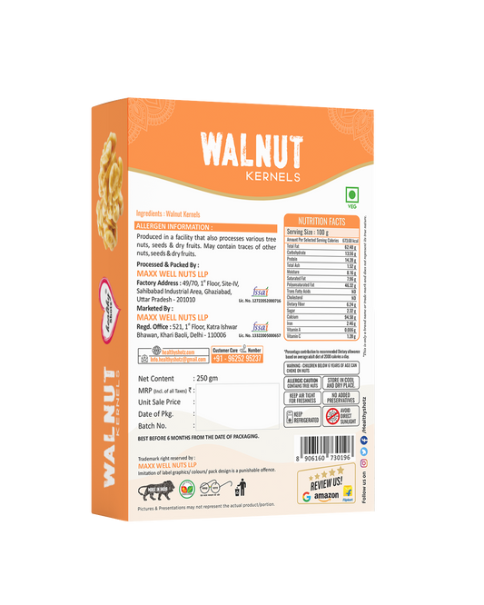 Healthy Shotz Walnut Kernels (Prime) 500gram