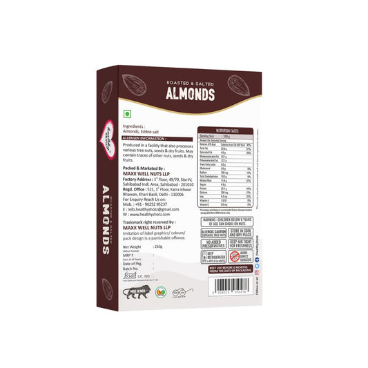 Healthy Shotz Roasted and Salted Almonds (Kernels 1kg)