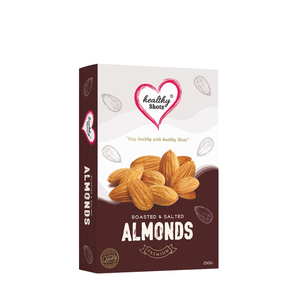 Healthy Shotz Roasted and Salted Almonds (Kernels 750gm)