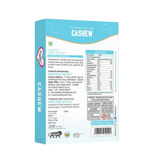 Healthy Shotz Roasted and Salted Cashew 240 (1kg)