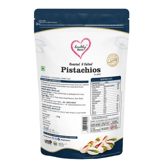 Healthy Shotz Roasted and Salted Pistachios (California 1kg)