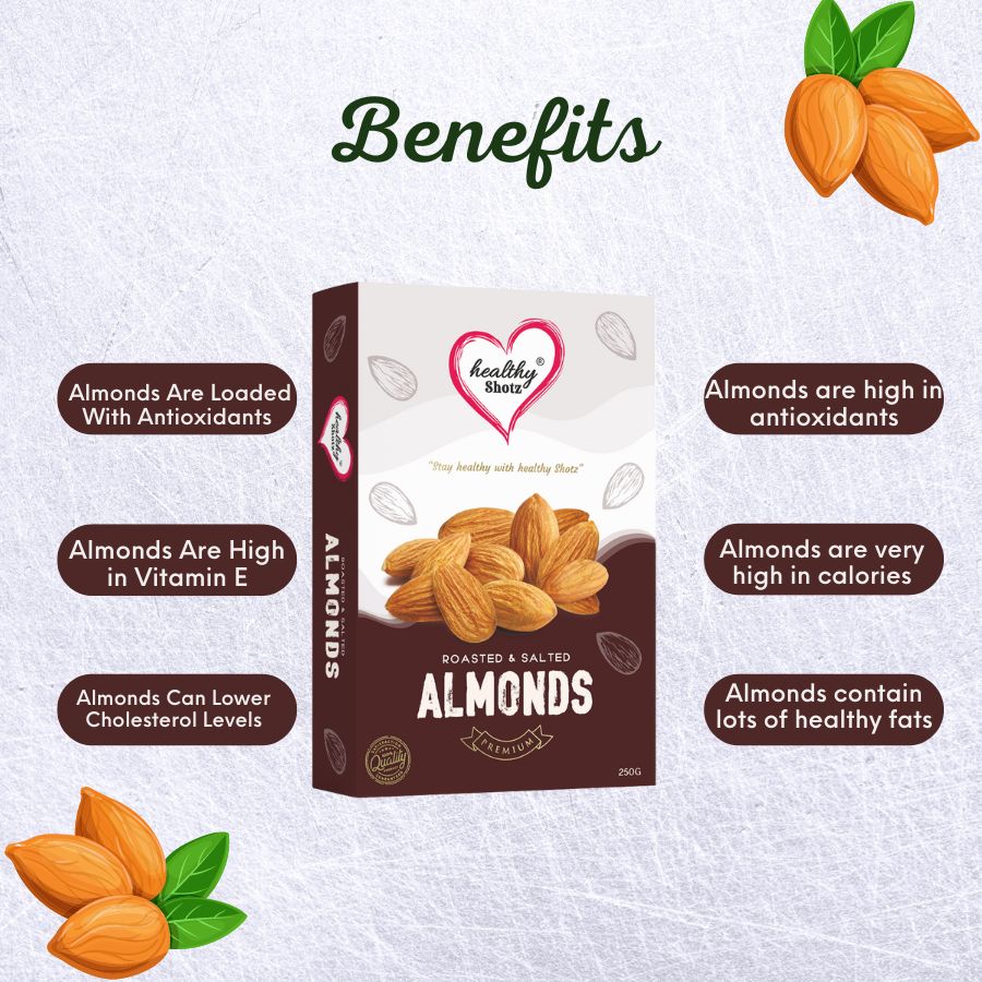 Healthy Shotz Roasted and Salted Almonds (Kernels 1kg)