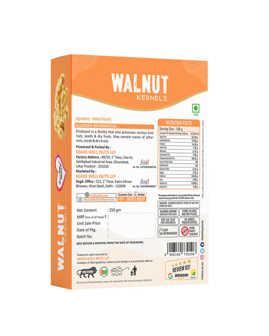 Healthy Shotz Walnut Kernels (Prime) 250gram