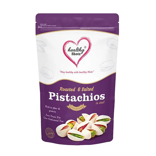 Healthy Shotz Roasted and Salted Pistachios (Irani 250gm)