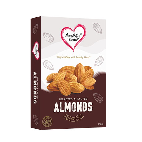 Healthy Shotz Roasted and Salted Almonds (Kernels 250gm)
