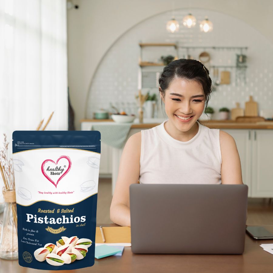 Healthy Shotz Roasted and Salted Pistachios (California 250gm)
